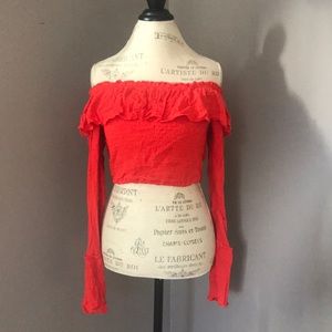 Urban outfitters off the shoulder crop top